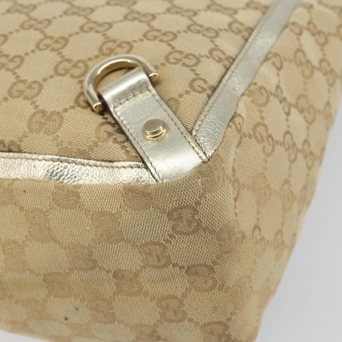 GUCCI GG Canvas Tote Bag Beige Gold 141472 Auth 161125
