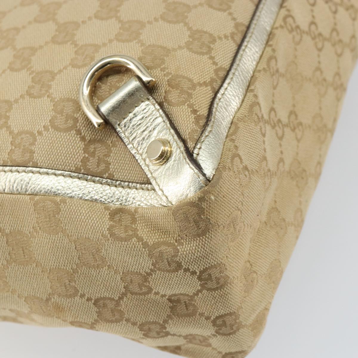GUCCI GG Canvas Tote Bag Beige Gold 141472 Auth 161125