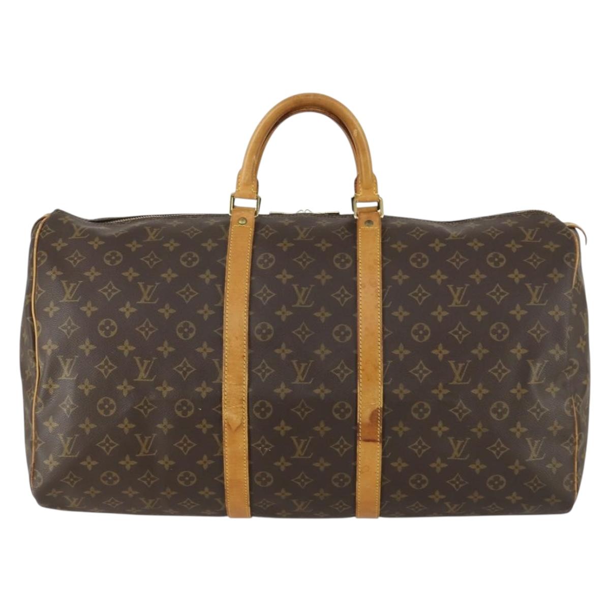 LOUIS VUITTON Monogram Keepall 55 Boston Bag M41424 LV Auth 161131