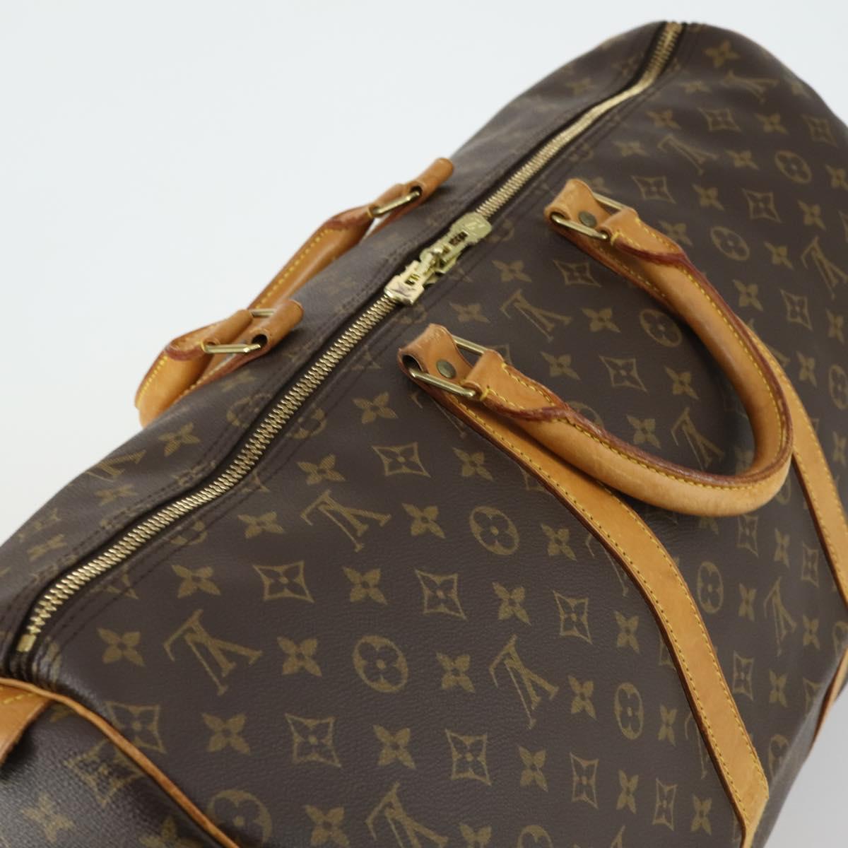 LOUIS VUITTON Monogram Keepall 55 Boston Bag M41424 LV Auth 161131