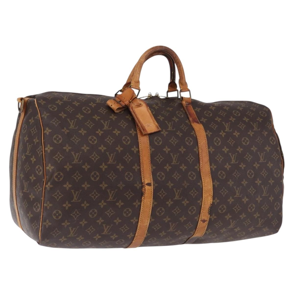 LOUIS VUITTON Monogram Keepall Bandouliere 60 Boston Bag M41412 LV Auth 161133