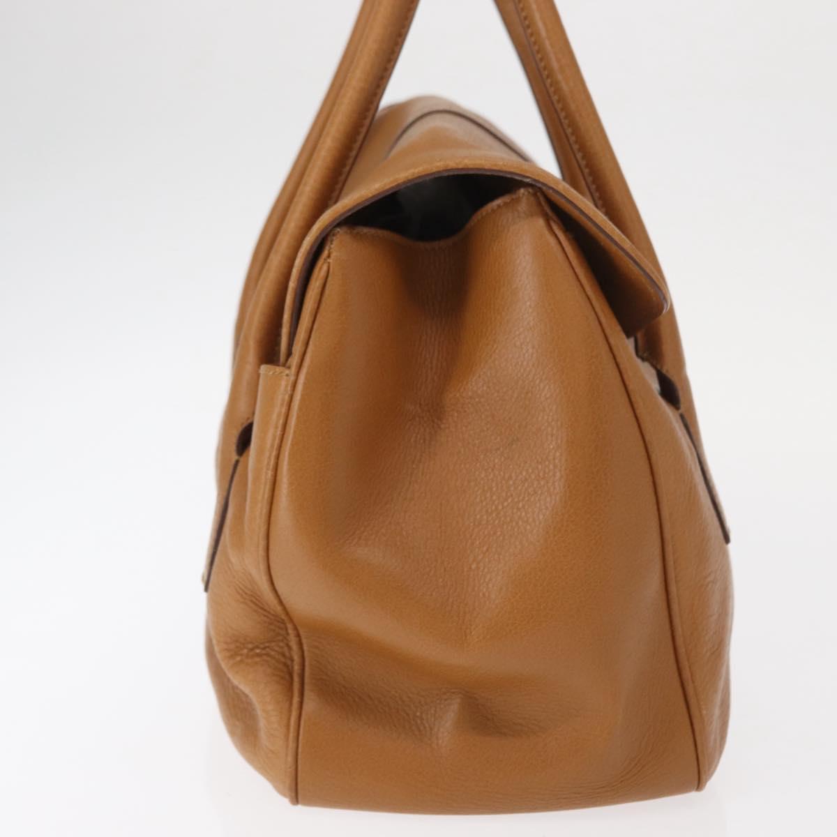 Salvatore Ferragamo Gancini Shoulder Bag Leather Brown Gold Auth 161140