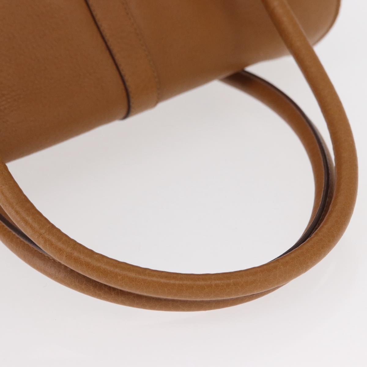 Salvatore Ferragamo Gancini Shoulder Bag Leather Brown Gold Auth 161140