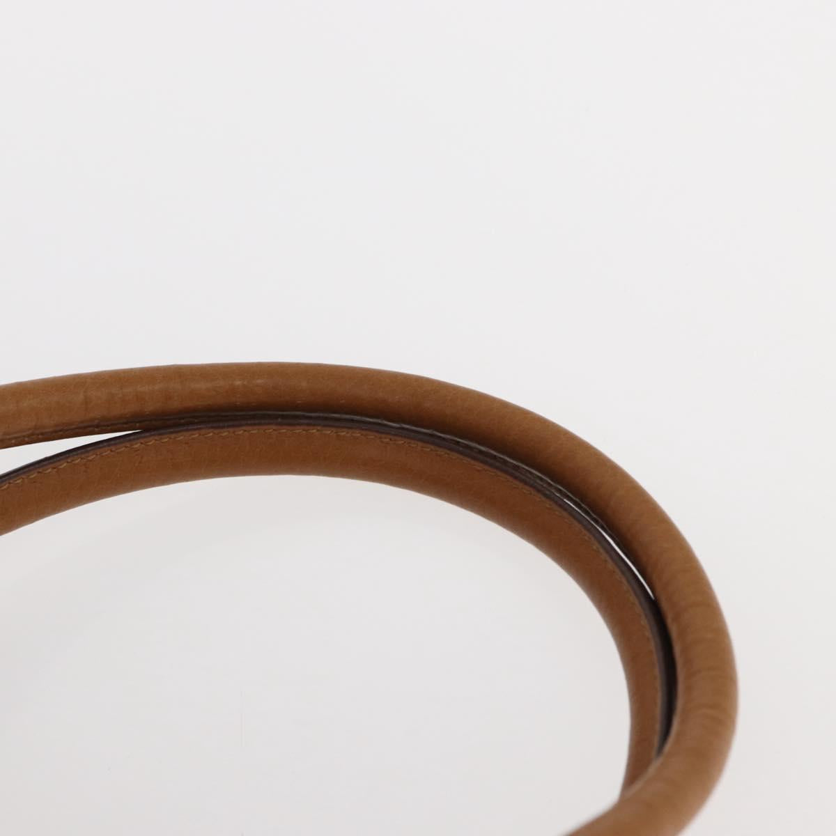 Salvatore Ferragamo Gancini Shoulder Bag Leather Brown Gold Auth 161140