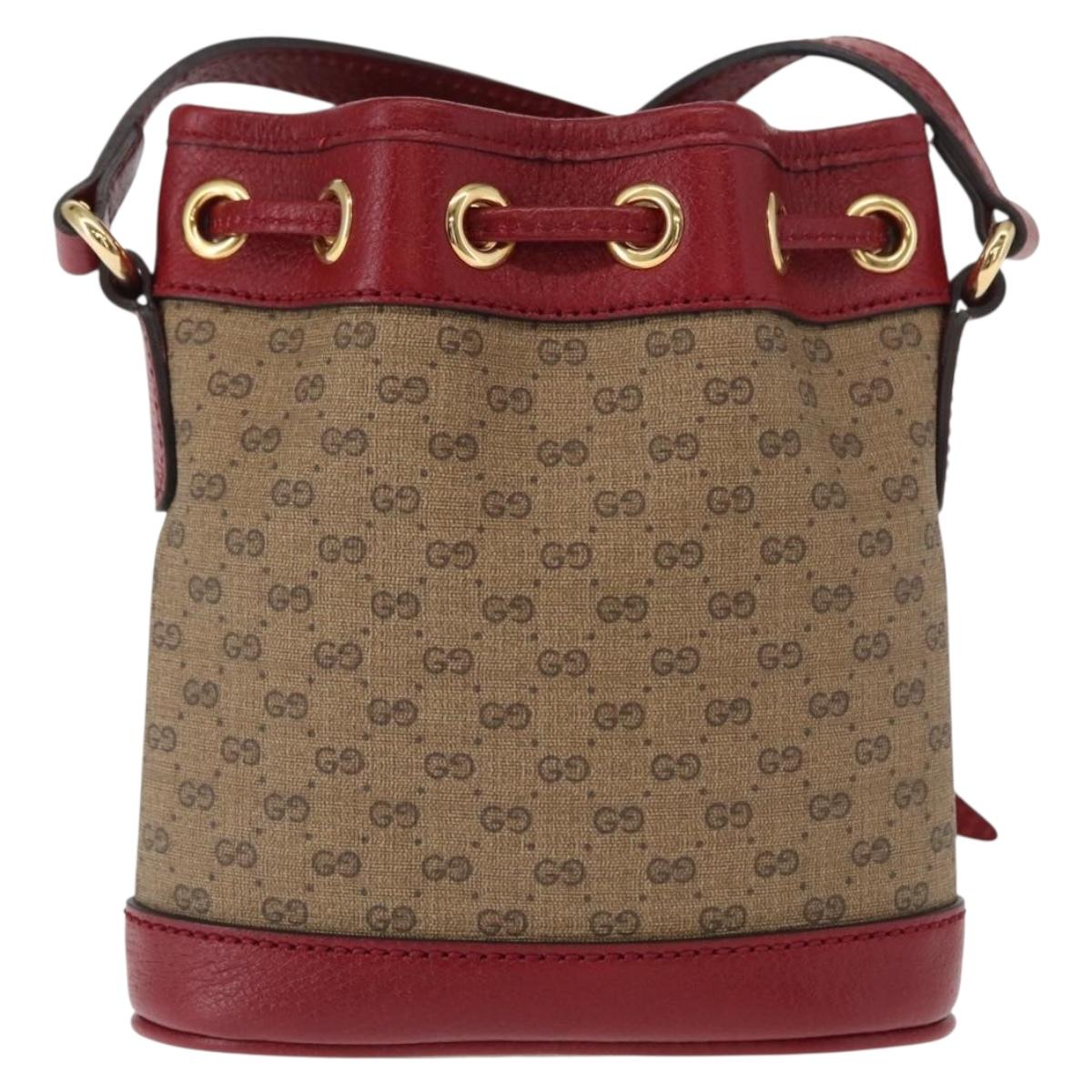 GUCCI Micro GG Supreme Doraemon Shoulder Bag PVC Beige Gold 647801 Auth 161141SM