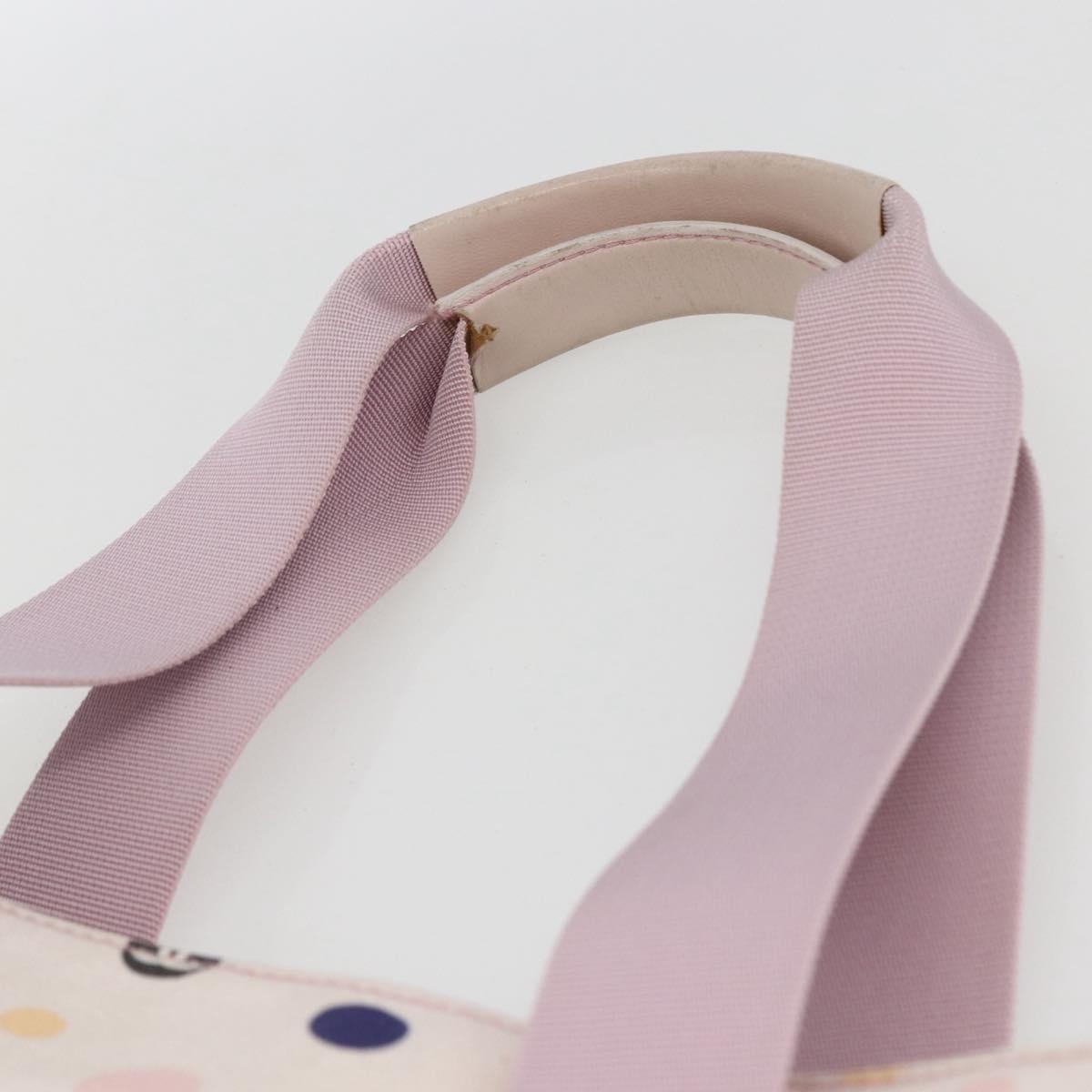 CHANEL Choco Bar Tote Bag Canvas Pink Gold CC Auth 161158