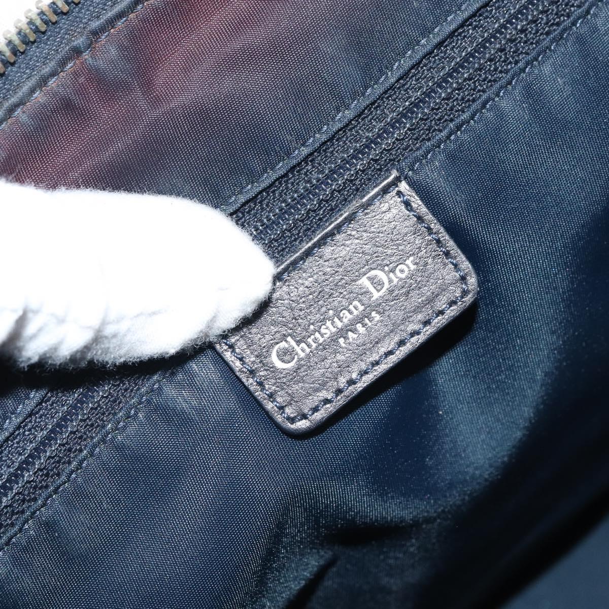 Christian Dior Trotter Canvas Flight line Hand Bag Gray Silver Auth 161160