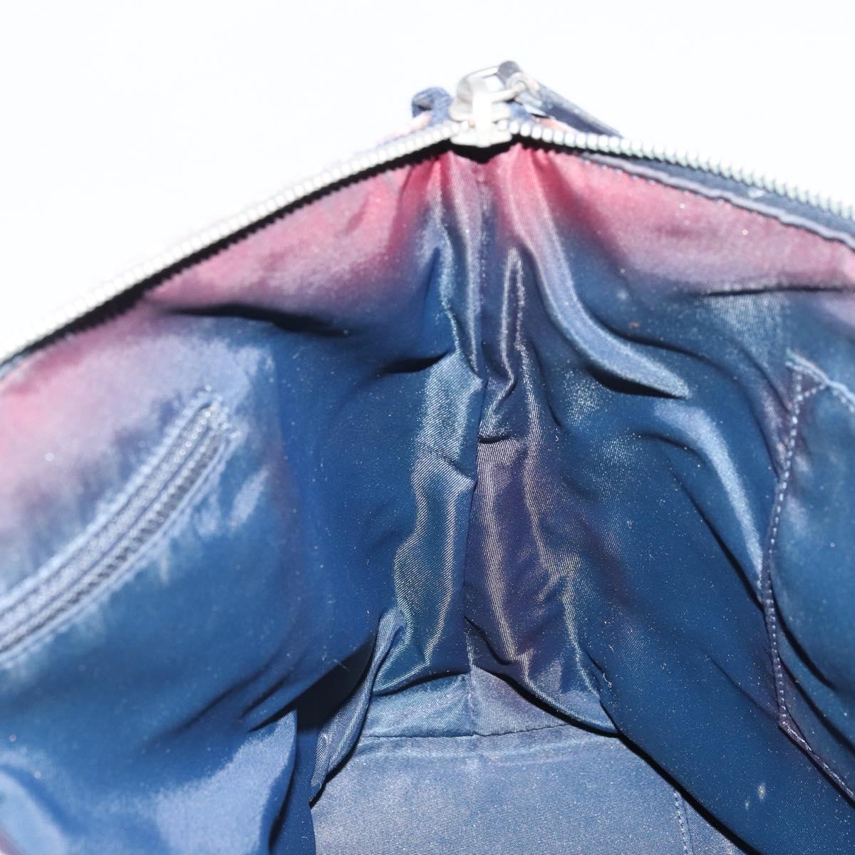 Christian Dior Trotter Canvas Flight line Hand Bag Gray Silver Auth 161160