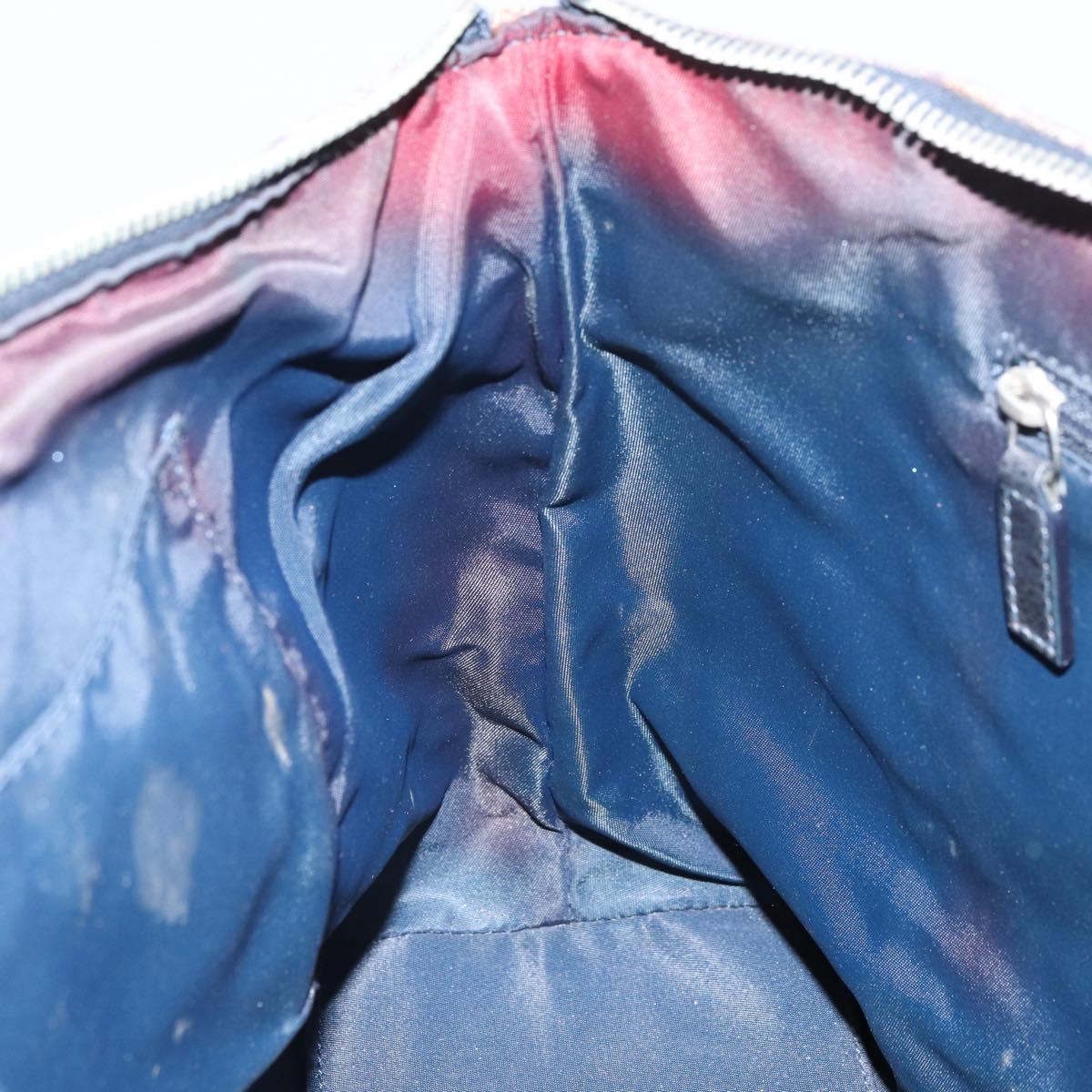 Christian Dior Trotter Canvas Flight line Hand Bag Gray Silver Auth 161160