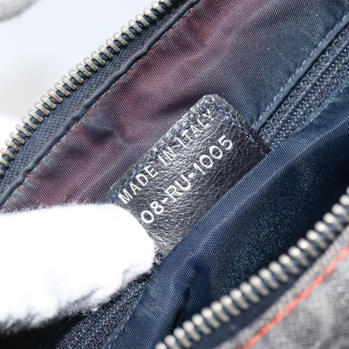 Christian Dior Trotter Canvas Flight line Hand Bag Gray Silver Auth 161160