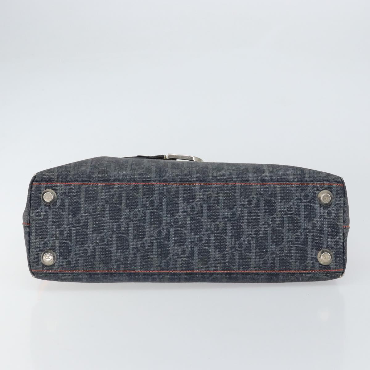 Christian Dior Trotter Canvas Flight line Hand Bag Gray Silver Auth 161160