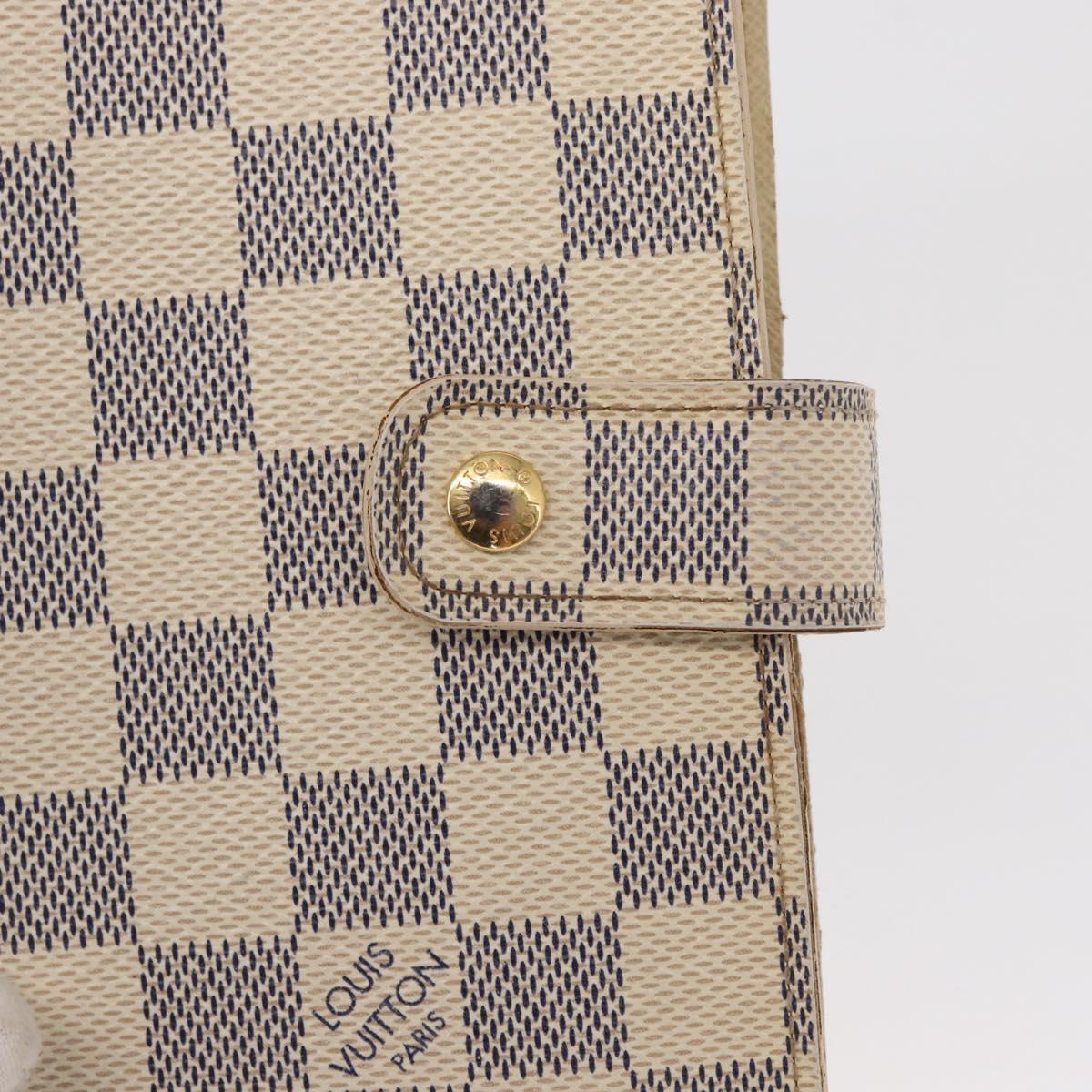 LOUIS VUITTON Damier Azur Agenda MM Day Planner Cover R20707 LV Auth 161167