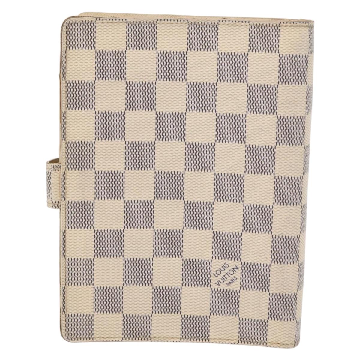 LOUIS VUITTON Damier Azur Agenda MM Day Planner Cover R20707 LV Auth 161167