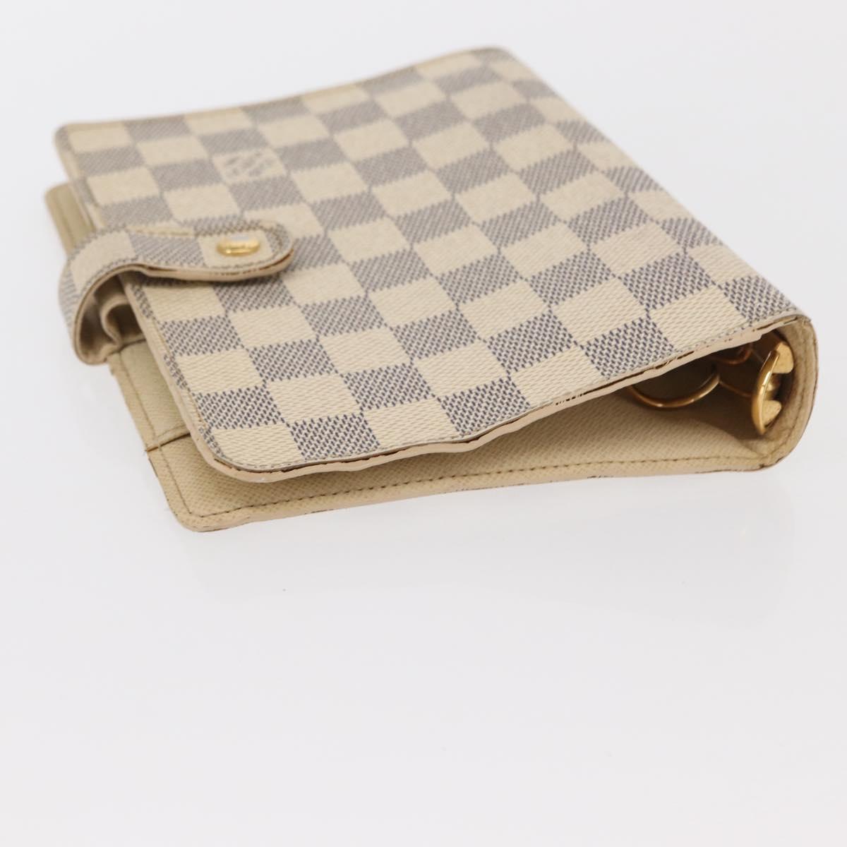 LOUIS VUITTON Damier Azur Agenda MM Day Planner Cover R20707 LV Auth 161167