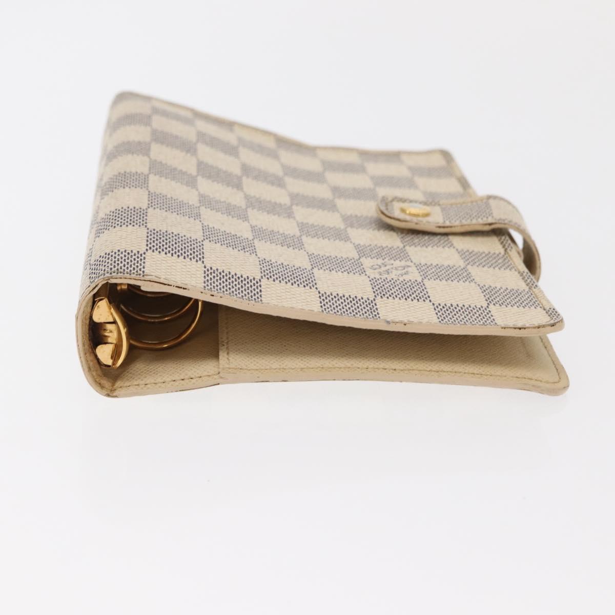 LOUIS VUITTON Damier Azur Agenda MM Day Planner Cover R20707 LV Auth 161167