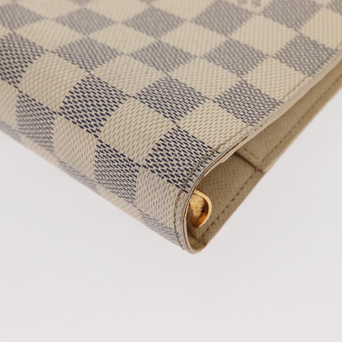 LOUIS VUITTON Damier Azur Agenda MM Day Planner Cover R20707 LV Auth 161167