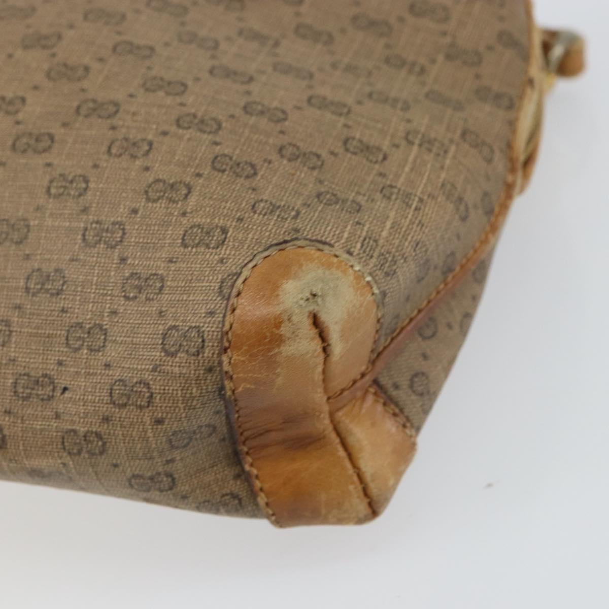 GUCCI Micro GG Supreme Shoulder Bag PVC Brown Gold 007 104 4916 Auth 161176
