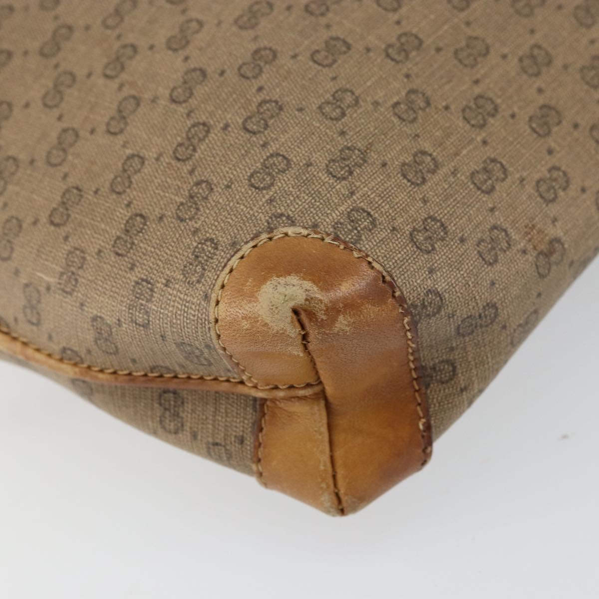 GUCCI Micro GG Supreme Shoulder Bag PVC Brown Gold 007 104 4916 Auth 161176