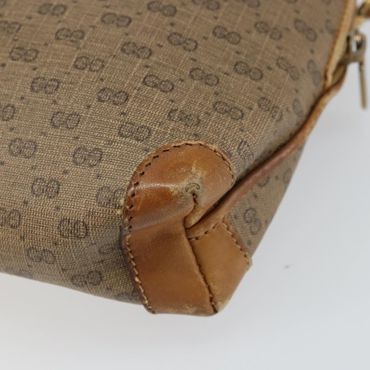 GUCCI Micro GG Supreme Shoulder Bag PVC Brown Gold 007 104 4916 Auth 161176