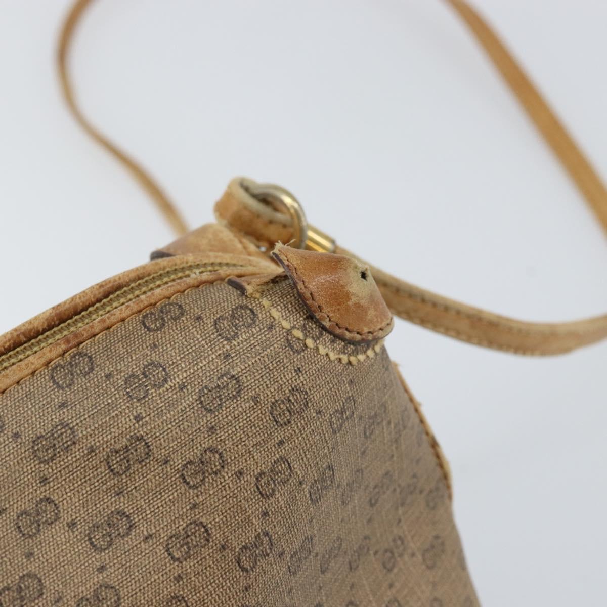 GUCCI Micro GG Supreme Shoulder Bag PVC Brown Gold 007 104 4916 Auth 161176