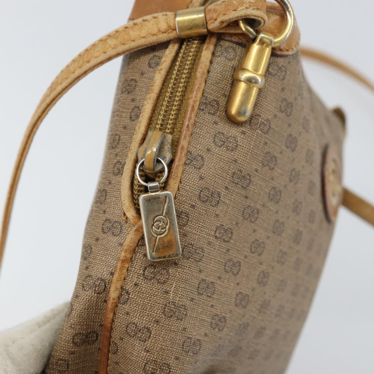 GUCCI Micro GG Supreme Shoulder Bag PVC Brown Gold 007 104 4916 Auth 161176