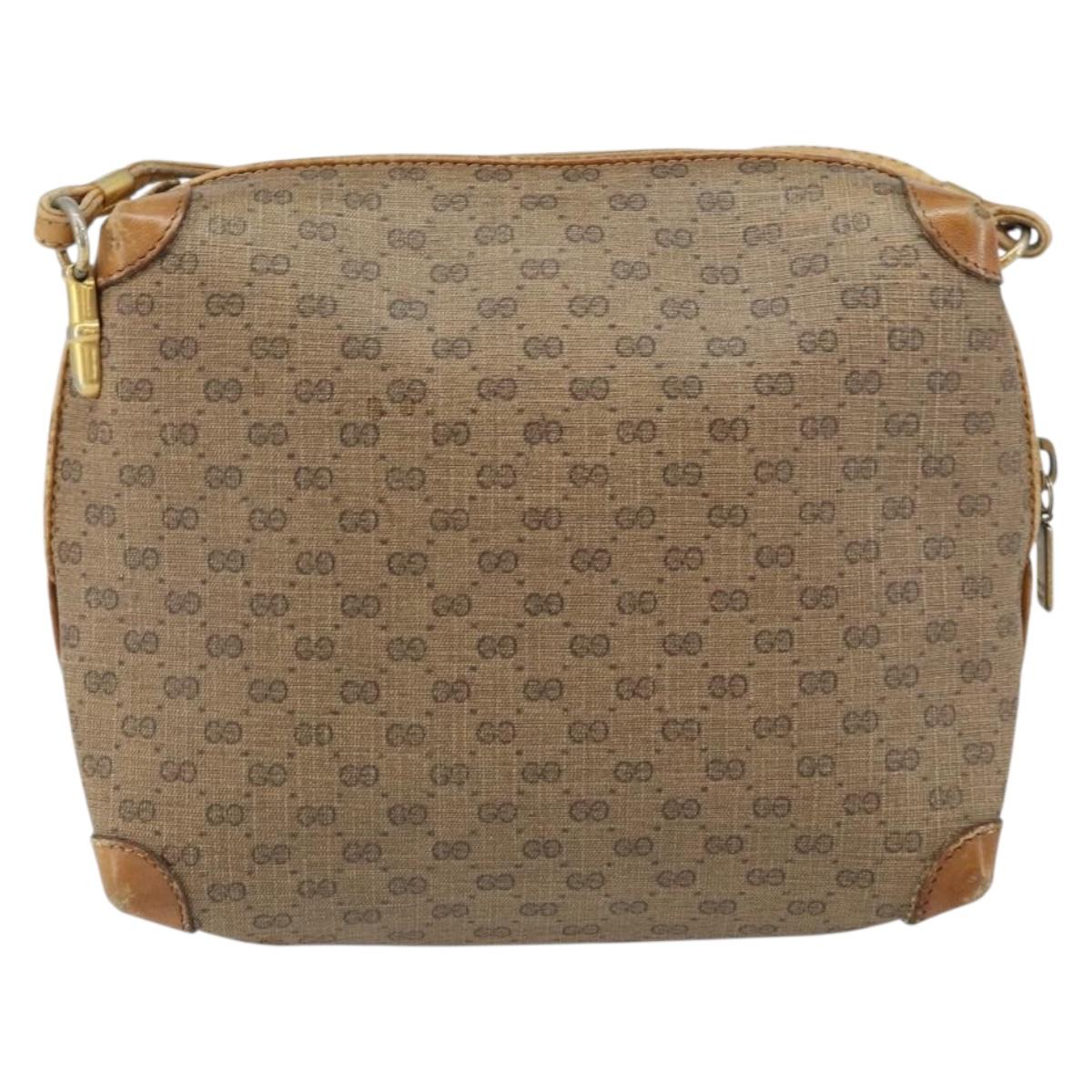 GUCCI Micro GG Supreme Shoulder Bag PVC Brown Gold 007 104 4916 Auth 161176