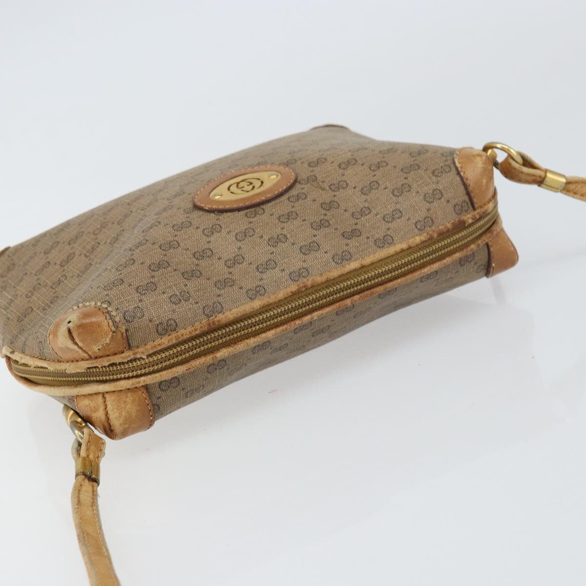 GUCCI Micro GG Supreme Shoulder Bag PVC Brown Gold 007 104 4916 Auth 161176