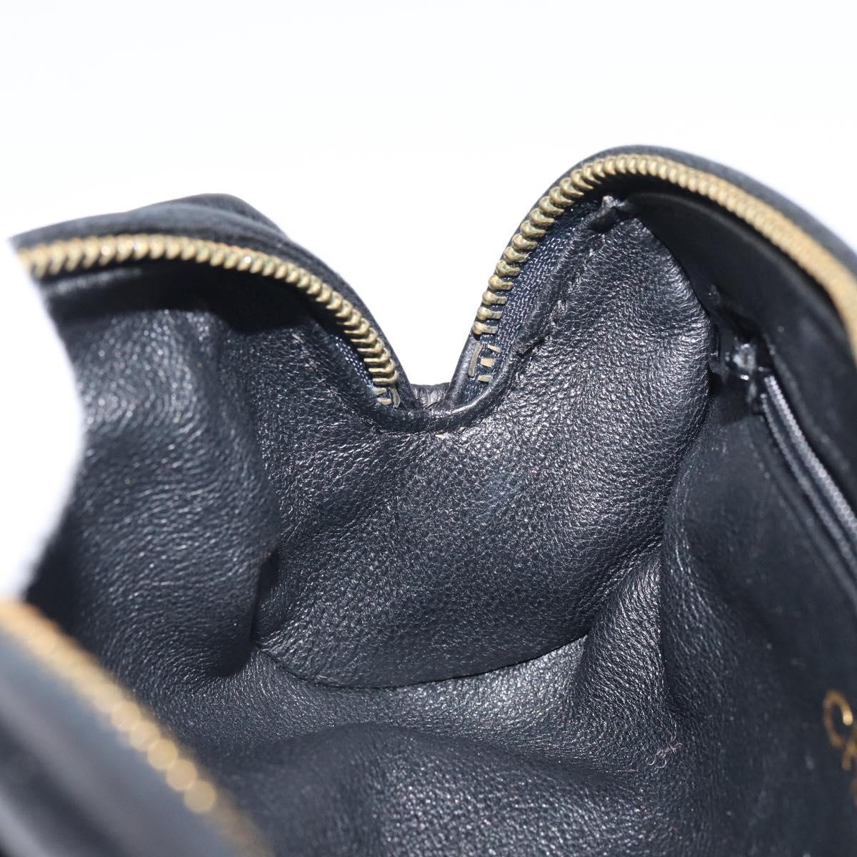 CHANEL Matelasse Pouch Velor Black Gold CC Auth 161194V
