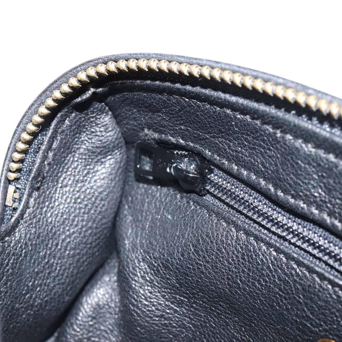 CHANEL Matelasse Pouch Velor Black Gold CC Auth 161194V
