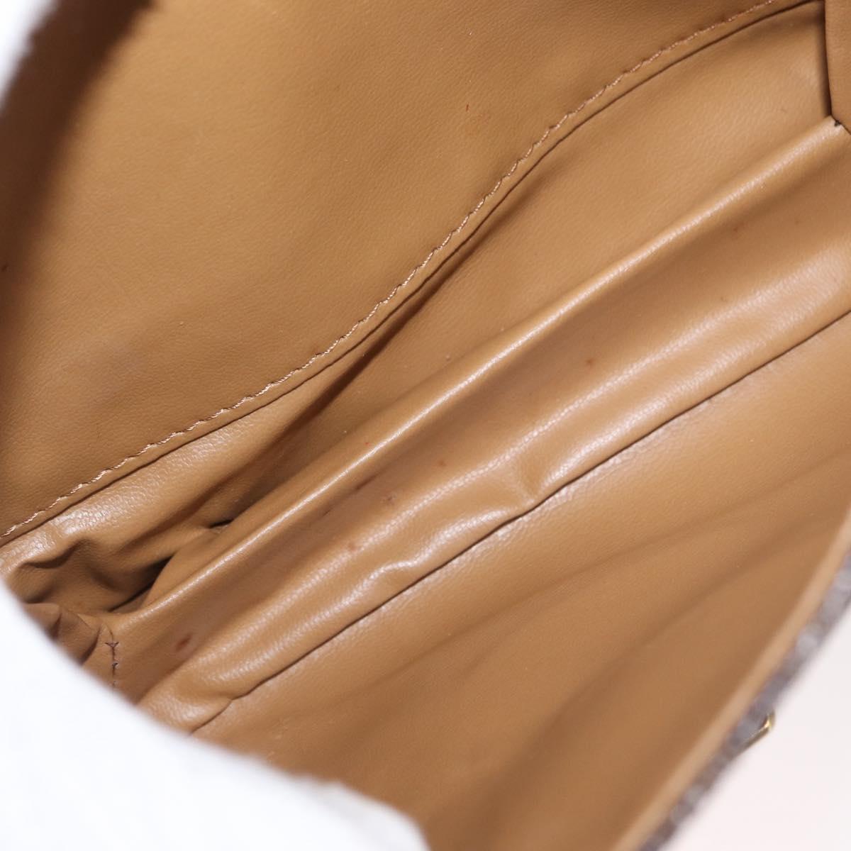 CELINE Macadam Canvas Shoulder Bag PVC Leather Brown Gold Auth 161211