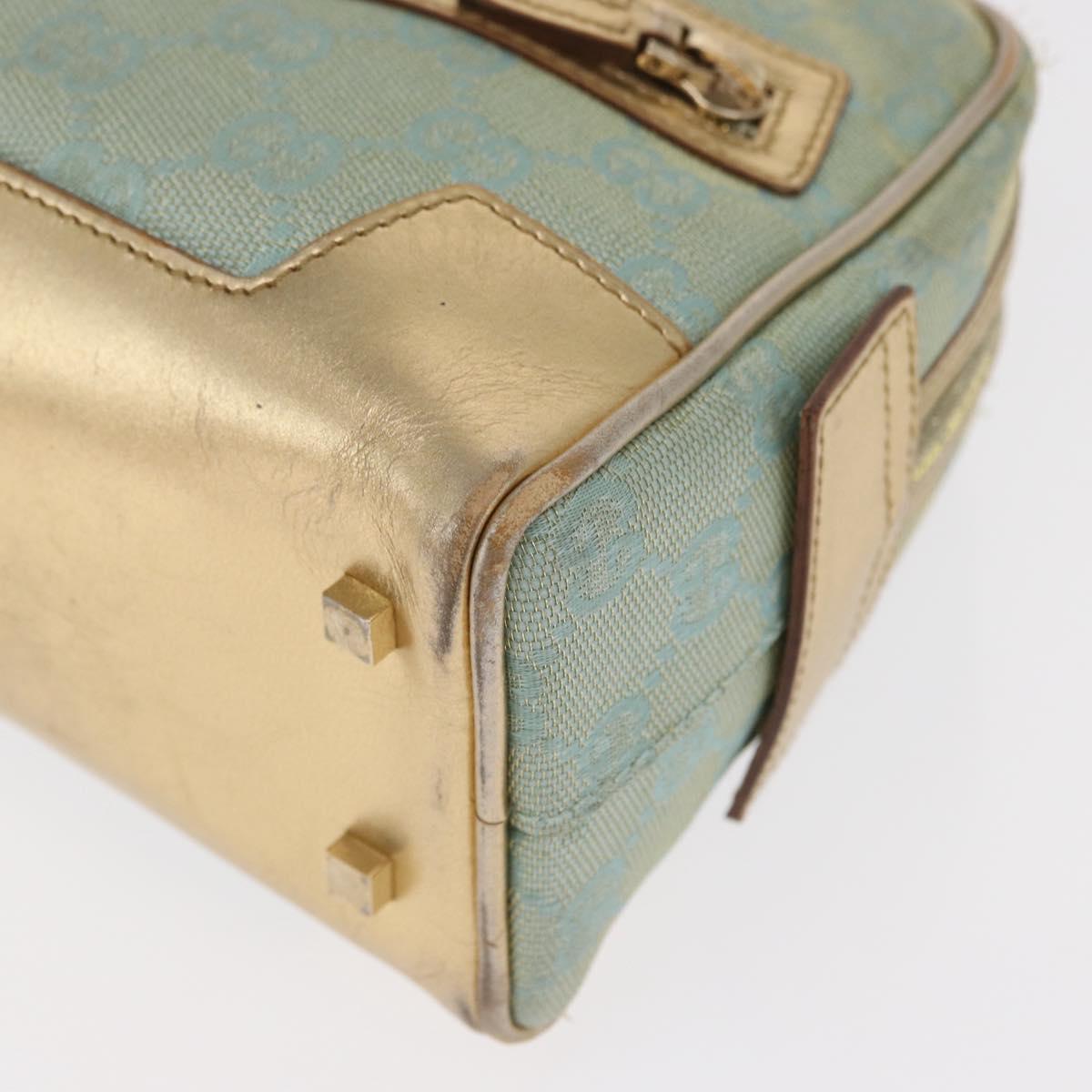 GUCCI GG Canvas Hand Bag Peppermint Gold 000 0852 Auth 161216