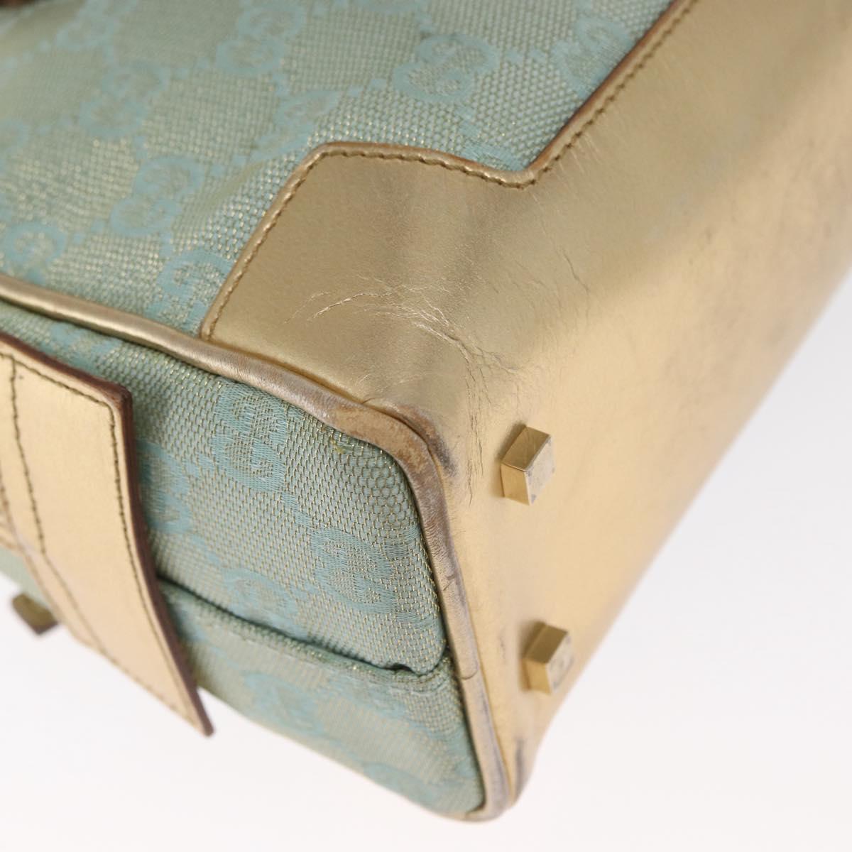 GUCCI GG Canvas Hand Bag Peppermint Gold 000 0852 Auth 161216