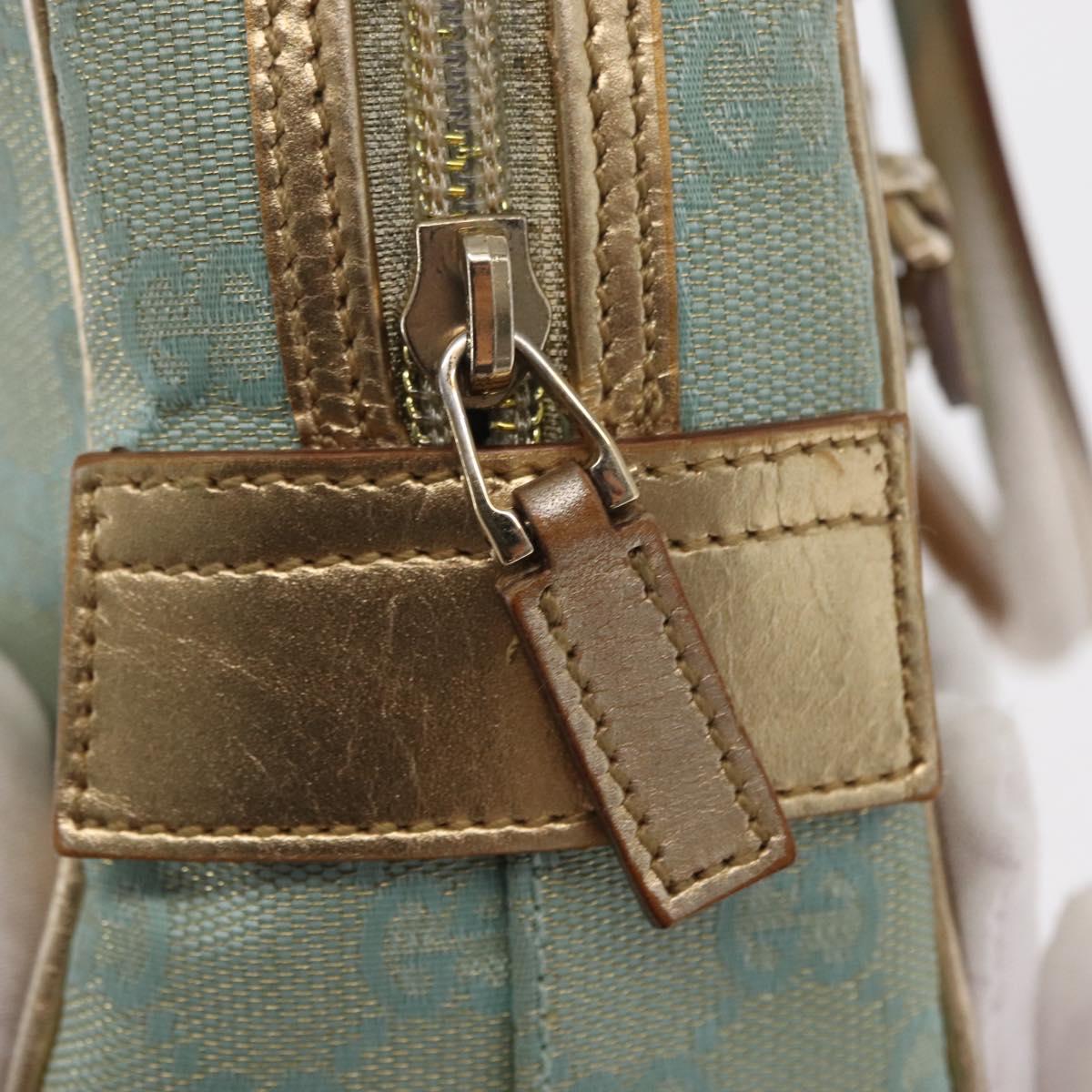 GUCCI GG Canvas Hand Bag Peppermint Gold 000 0852 Auth 161216