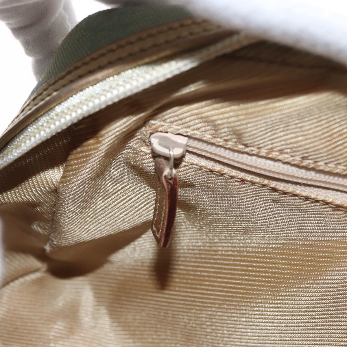 GUCCI GG Canvas Hand Bag Peppermint Gold 000 0852 Auth 161216