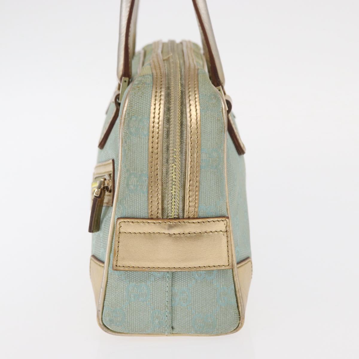 GUCCI GG Canvas Hand Bag Peppermint Gold 000 0852 Auth 161216