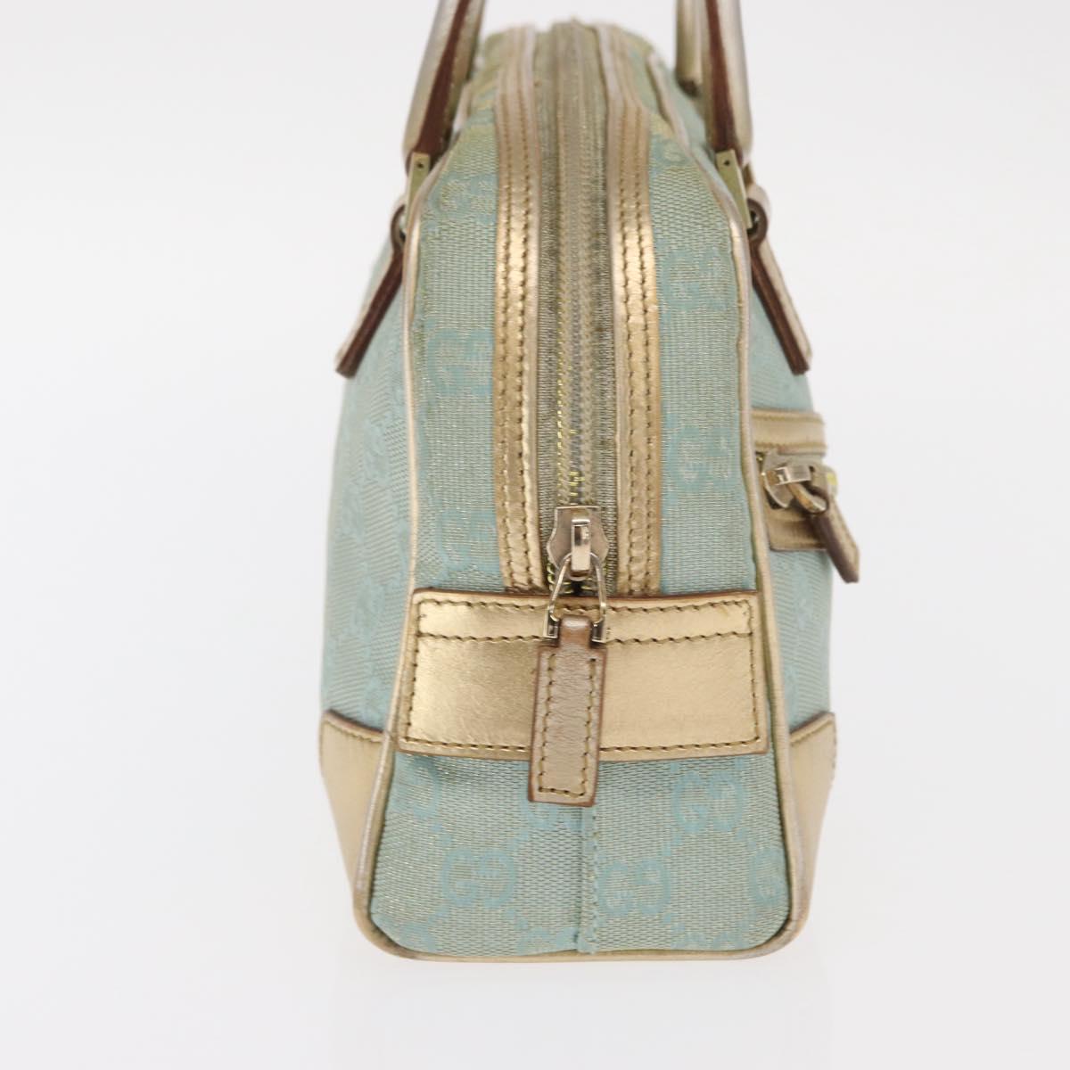 GUCCI GG Canvas Hand Bag Peppermint Gold 000 0852 Auth 161216