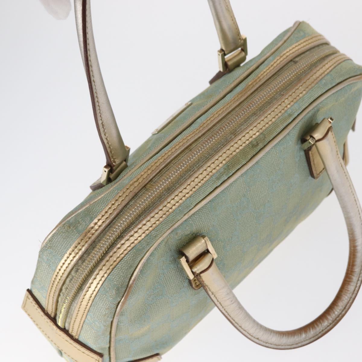 GUCCI GG Canvas Hand Bag Peppermint Gold 000 0852 Auth 161216