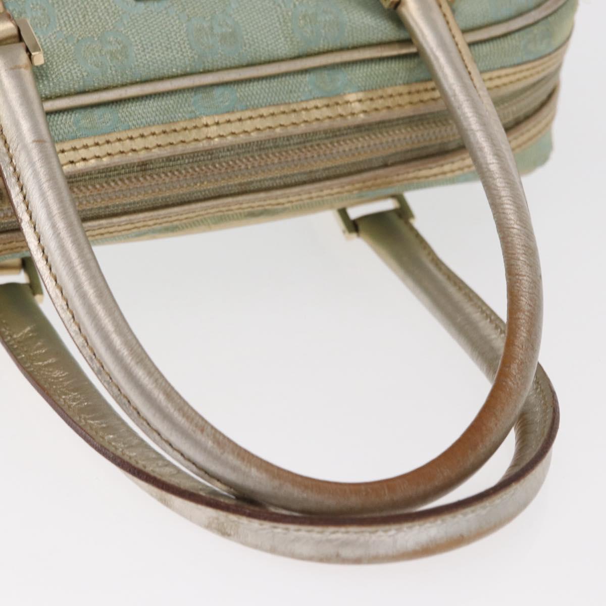 GUCCI GG Canvas Hand Bag Peppermint Gold 000 0852 Auth 161216