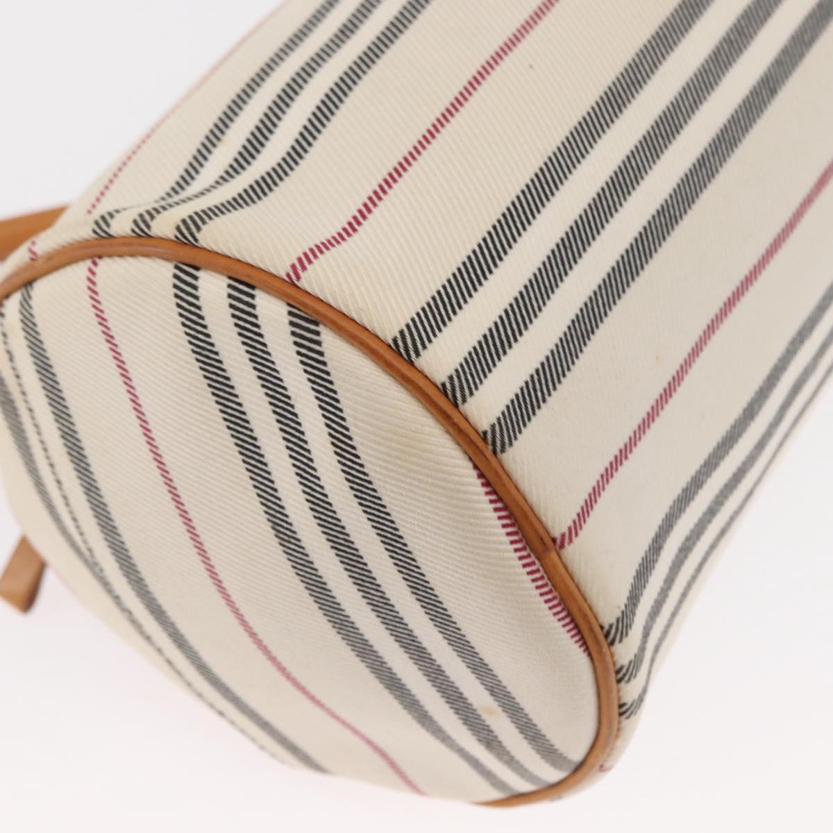 BURBERRY Shoulder Bag Canvas Beige Silver Auth 161218