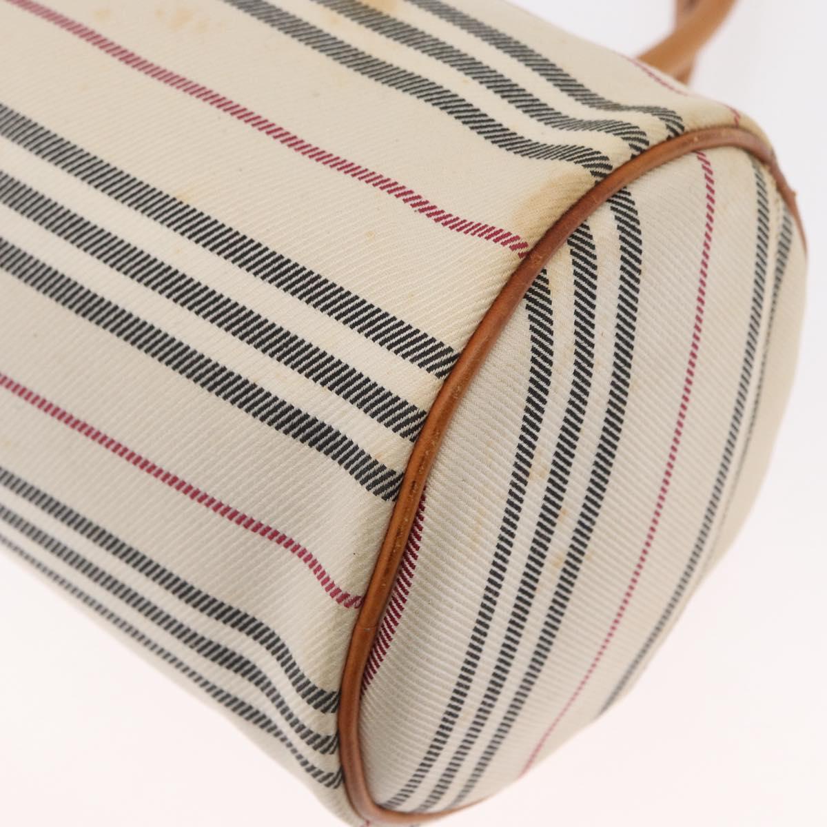 BURBERRY Shoulder Bag Canvas Beige Silver Auth 161218