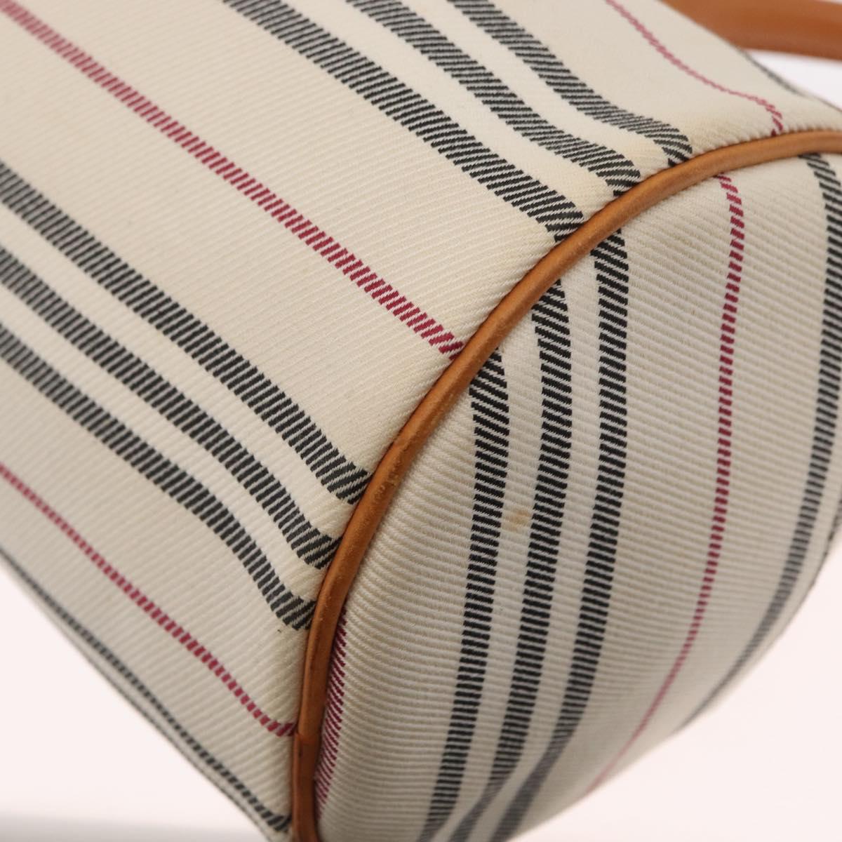 BURBERRY Shoulder Bag Canvas Beige Silver Auth 161218