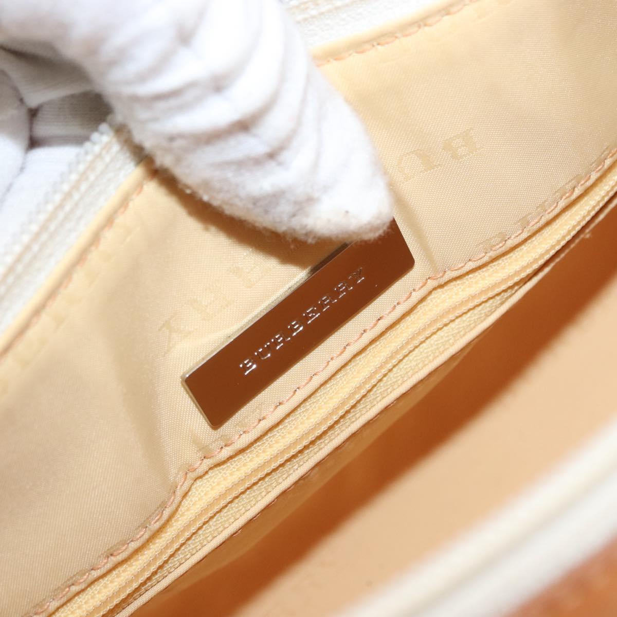 BURBERRY Shoulder Bag Canvas Beige Silver Auth 161218