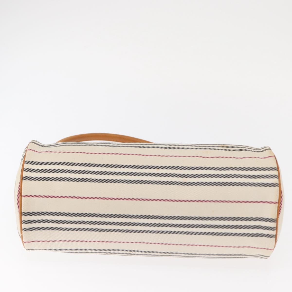 BURBERRY Shoulder Bag Canvas Beige Silver Auth 161218