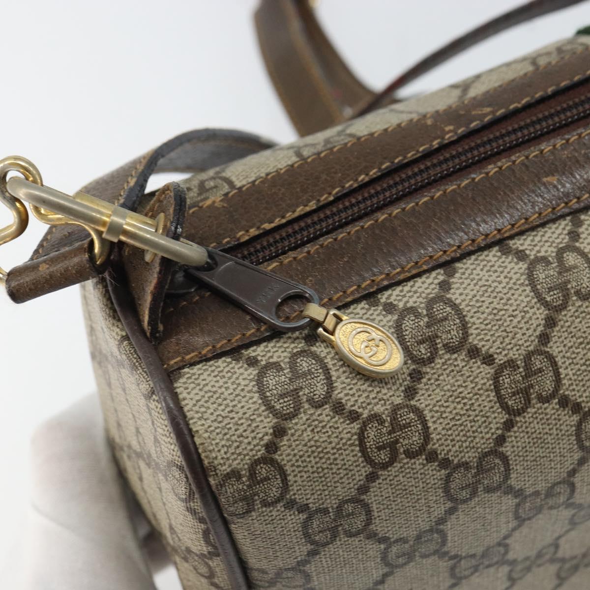 GUCCI Web Sherry Line Bag PVC Leather Beige Gold 41 004 4464 Auth 161221