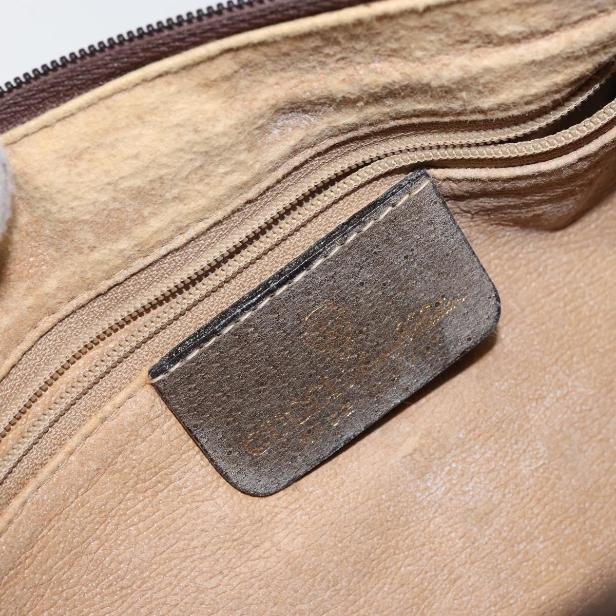 GUCCI Web Sherry Line Bag PVC Leather Beige Gold 41 004 4464 Auth 161221