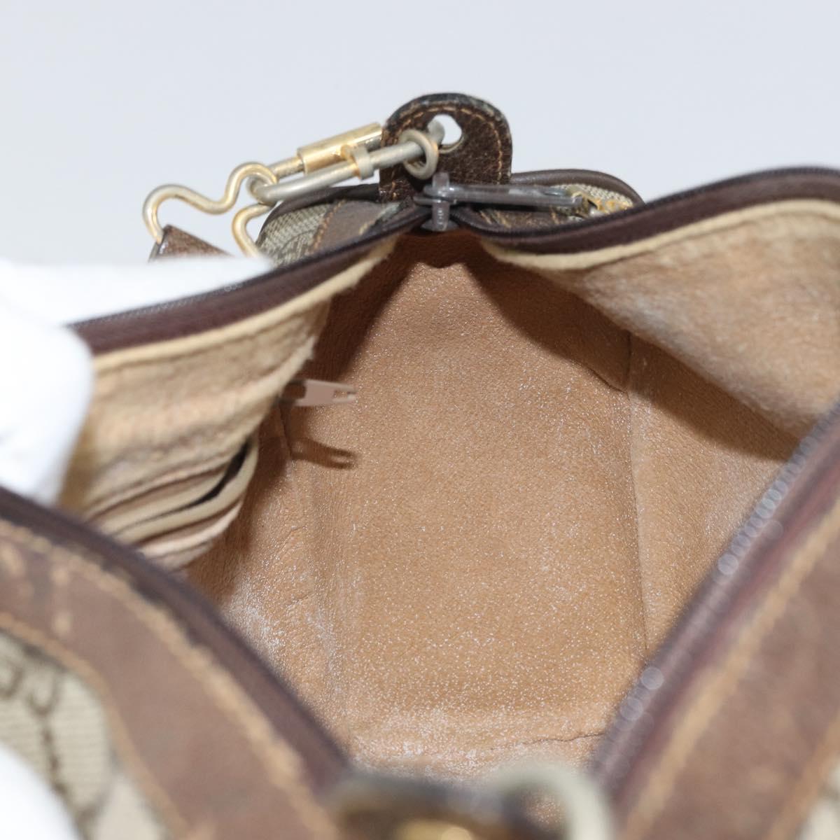 GUCCI Web Sherry Line Bag PVC Leather Beige Gold 41 004 4464 Auth 161221