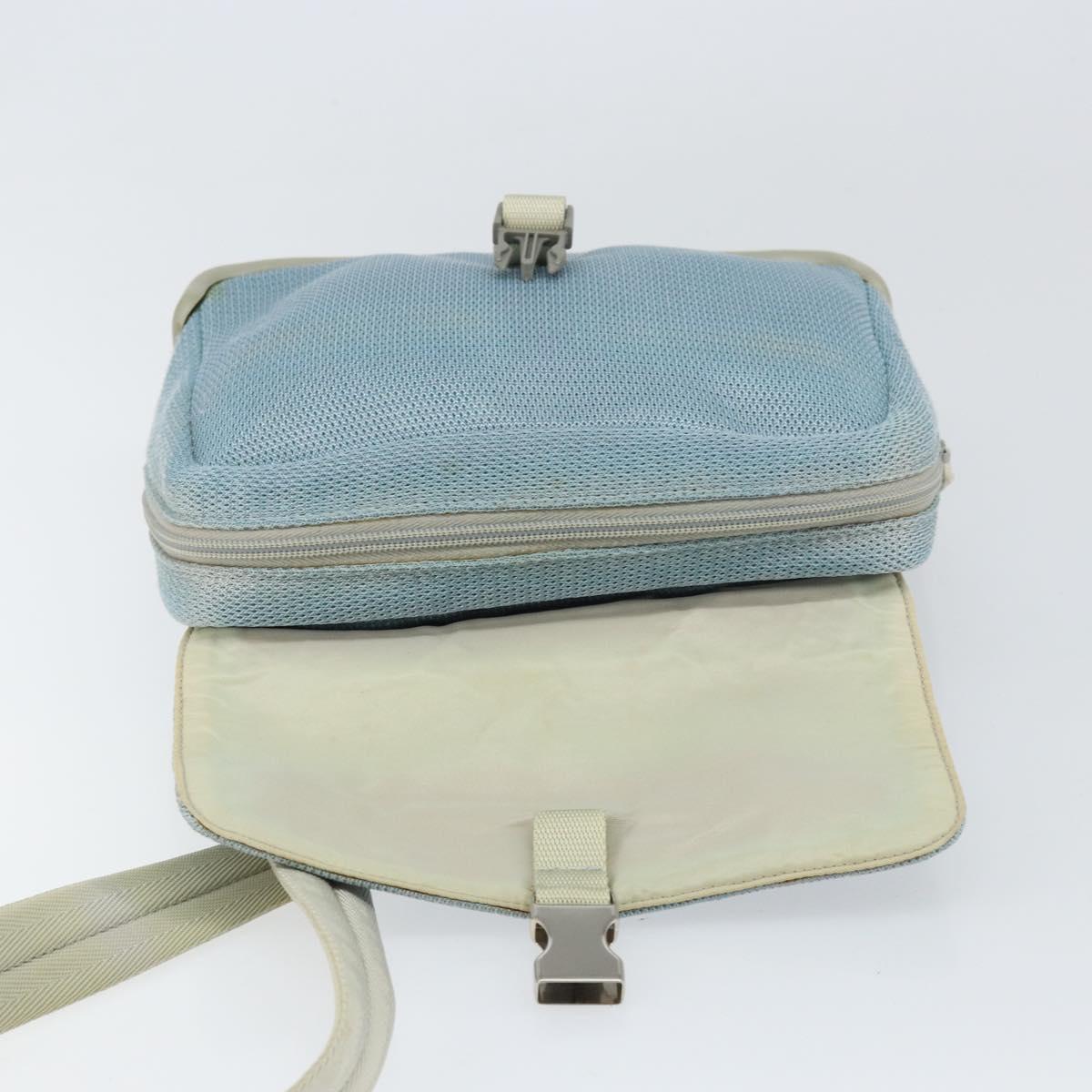 PRADA Shoulder Bag Nylon Light Blue Silver Auth 161224