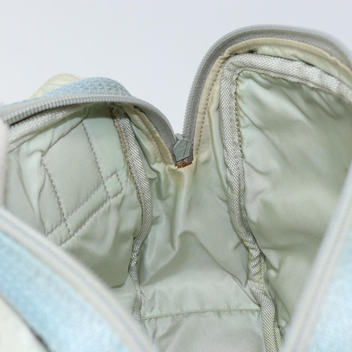 PRADA Shoulder Bag Nylon Light Blue Silver Auth 161224