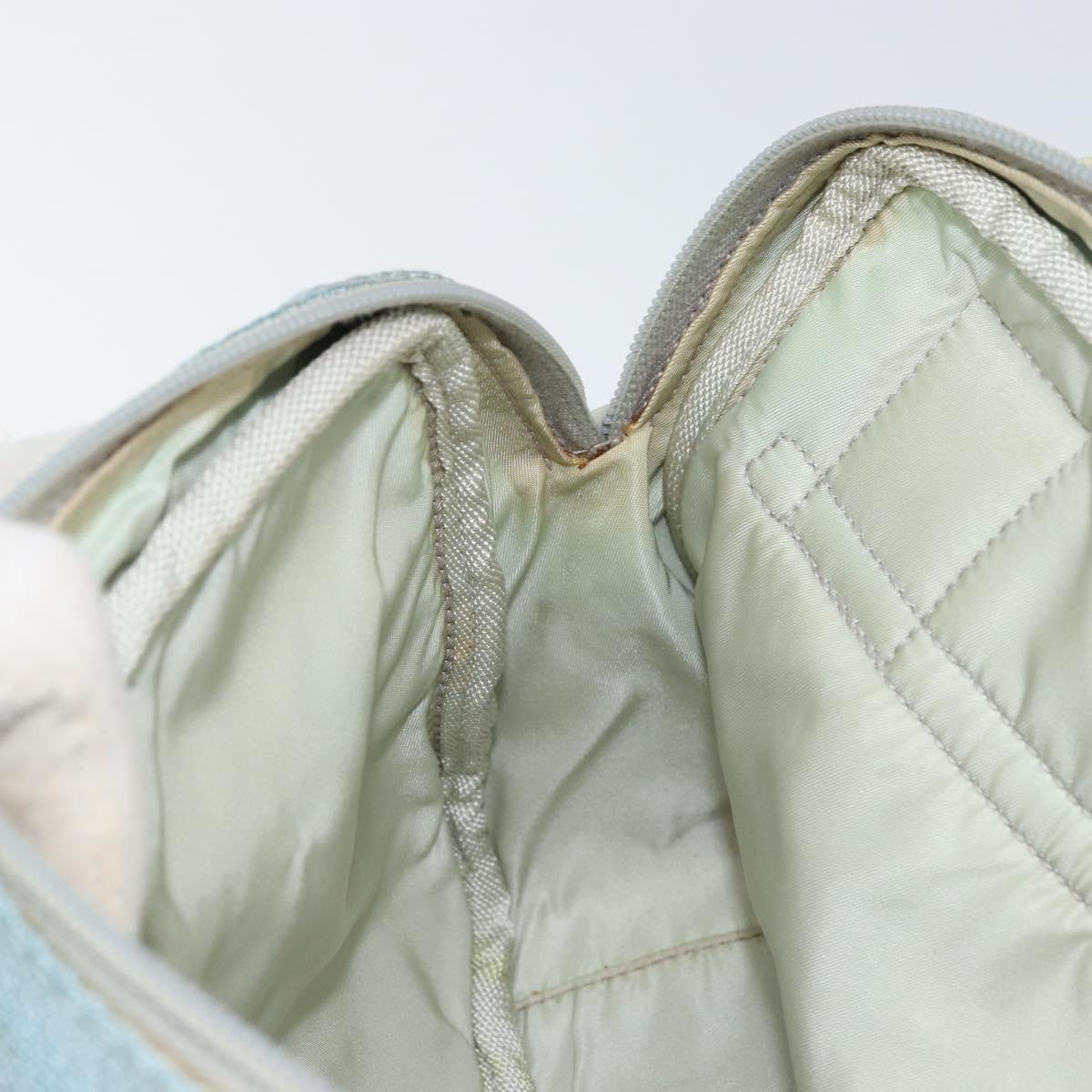 PRADA Shoulder Bag Nylon Light Blue Silver Auth 161224