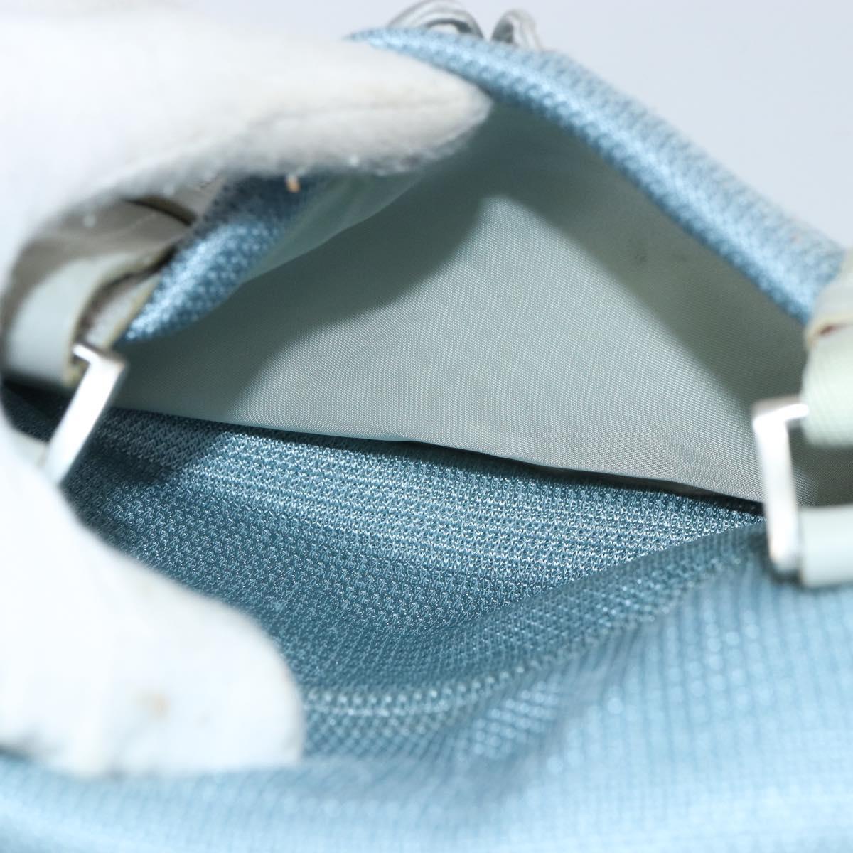 PRADA Shoulder Bag Nylon Light Blue Silver Auth 161224